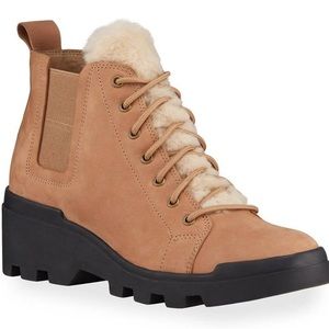 EILEEN FISHER Neutral Tan Nobuck Leather “Calm” Ankle boot - sz 9.5